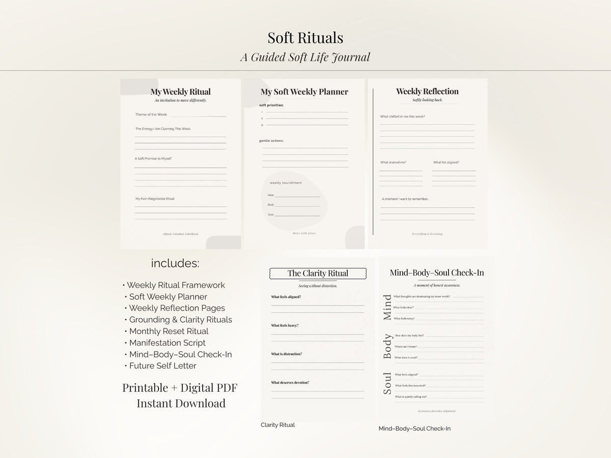 Soft Rituals Guided Journal - Digital PDF
